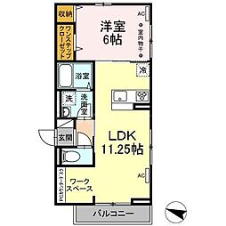 ハイクレア篠崎 1LDKの間取図画像