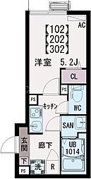 JR総武線 小岩駅 徒歩15分の賃貸マンション 1階1Kの間取り
