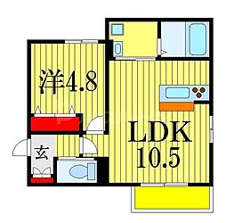 Grandir 1LDKの間取図画像
