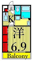リブリ・サンライズ新小岩 1Kの間取図画像