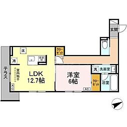 SISU 1LDKの間取図画像