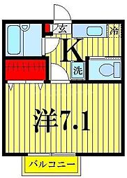 ソレーユ中央 1Kの間取図画像