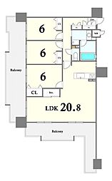 クレアール鳥栖駅前 3LDKの間取図画像