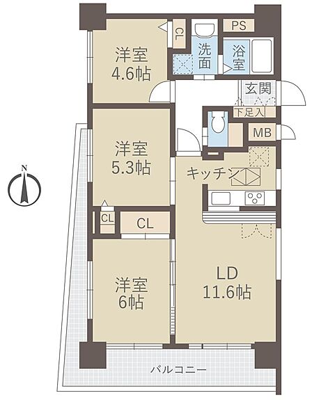 2SLDK 間取り