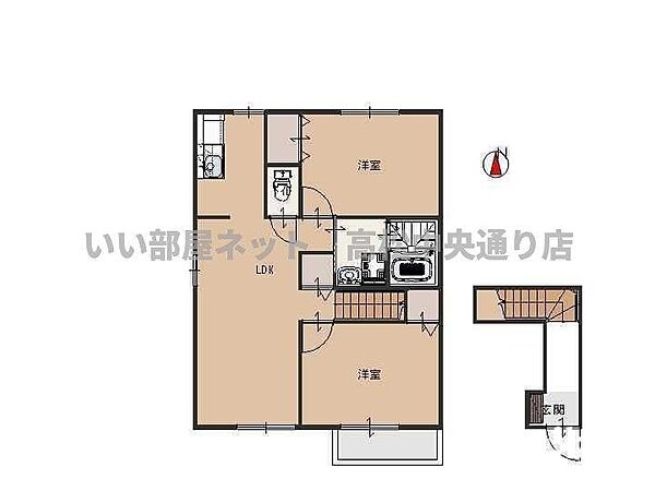 ファミーユ上吉田 201｜香川県善通寺市上吉田町5丁目(賃貸アパート2LDK・2階・58.96㎡)の写真 その2