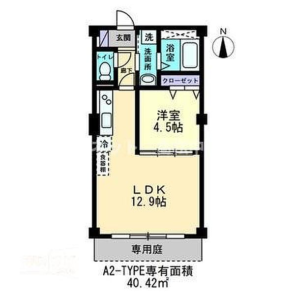 プランドールES 102｜香川県高松市紙町(賃貸アパート1LDK・1階・40.42㎡)の写真 その2