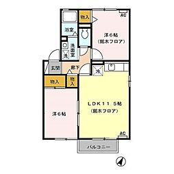 クレールY 2LDKの間取図画像
