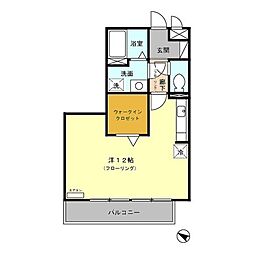グランディオーレS ワンルームの間取図画像