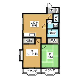 ソワサント木内 2LDKの間取図画像