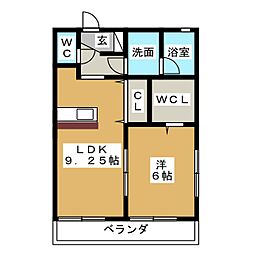 ソレイユ 1LDKの間取図画像