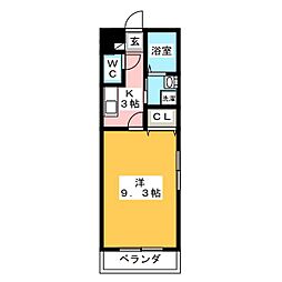 セボージャ 1Kの間取図画像