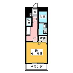ファーストパーシモン 1Kの間取図画像