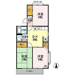 セジュールU 3DKの間取図画像
