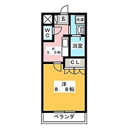 グラン　チェスタ 1階1Kの間取り