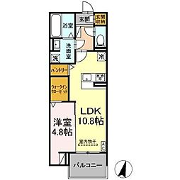 駿東郡長泉町上土狩アパート 1LDKの間取図画像