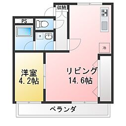 メゾンブレス 1LDKの間取図画像