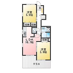 HAPPYDREAM長泉A 2LDKの間取図画像