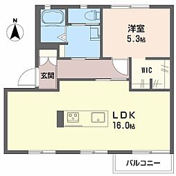 タウニィ野村G 1LDKの間取図画像