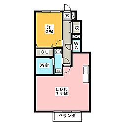 ニューエクセル 1LDKの間取図画像