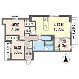Belle Blanche 3LDKの間取図画像