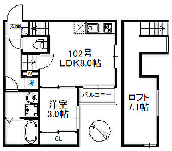 同じ建物の物件間取り写真 - ID:240027223314