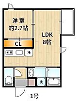 フィーリックス久留米大前II  ｜ 福岡県久留米市御井町1690-11（賃貸アパート1LDK・1階・26.10㎡） その2