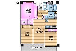 ライオンズヒルズ具志 3LDKの間取図画像
