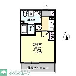 ベイルーム横須賀三春町 1階1Kの間取り