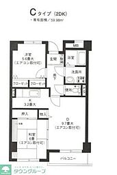京急本線 屏風浦駅 徒歩11分の賃貸マンション 4階2DKの間取り