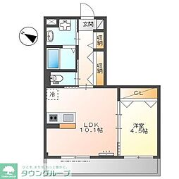 ATB松之内 3階1LDKの間取り