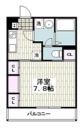 横浜市営地下鉄ブルーライン 上大岡駅 徒歩18分の賃貸マンション 2階1Kの間取り