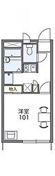 レオパレスビアンカ 1階1Kの間取り