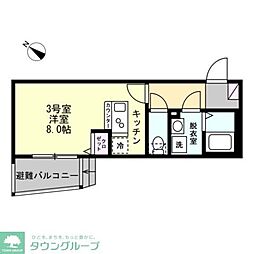 ベイルームMIRAI 3階ワンルームの間取り