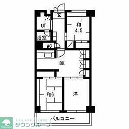 テレパレス横須賀 7階3DKの間取り