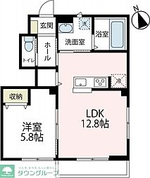 JR東海道本線 戸塚駅 バス12分 長沼下車 徒歩2分の賃貸アパート 1階1LDKの間取り