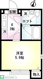 ソレイユ追浜 1Kの間取図画像