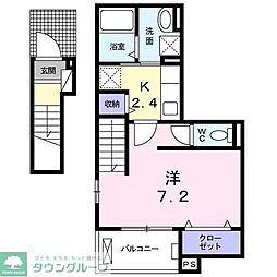 サザンクロス 1Kの間取図画像