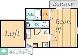マルル追浜本町 1Kの間取図画像