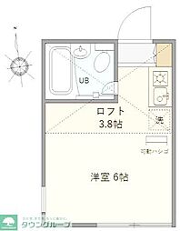 ユナイトステージヒラサク ワンルームの間取図画像