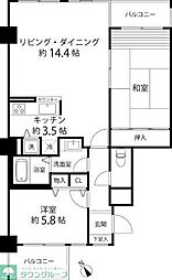 グリーンパーク横須賀中央 2LDKの間取図画像
