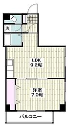 鴨居港マンション 1LDKの間取図画像