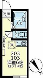 アパート ワンルームの間取図画像