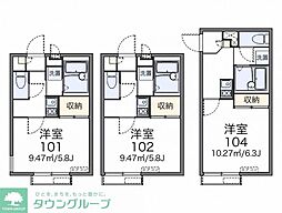 レオパレスサンピラー八幡 1Kの間取図画像