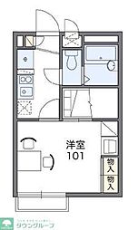 レオパレスペイサージュ 1Kの間取図画像