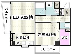 パルウィッシュ弘明寺 1LDKの間取図画像