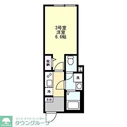 ベイルーム久比里 1Kの間取図画像