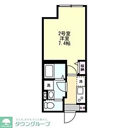 ベイルーム久比里 1Kの間取図画像