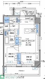 ラティエラ横濱大通り公園 2LDKの間取図画像