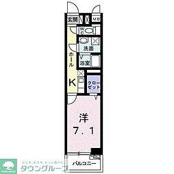 ウイング横須賀 1Kの間取図画像