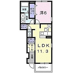 メゾン・ソレイユ 1LDKの間取図画像
